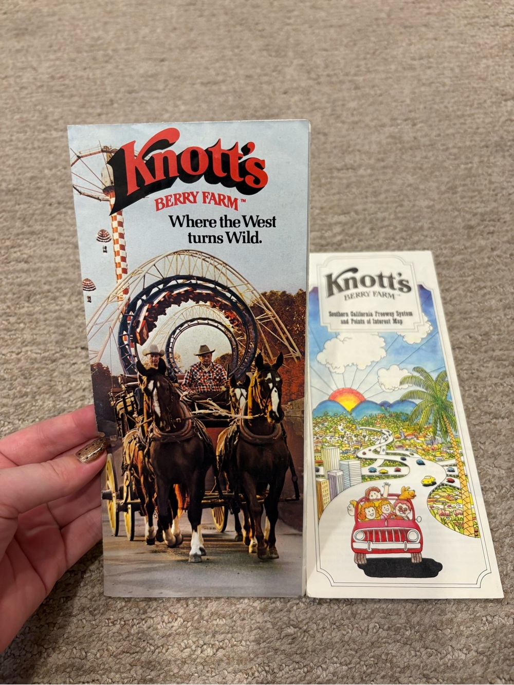 Knott's Berry Farm Vintage 1980s Travel Brochure & Map